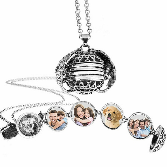 💗PERFECT GIFT💗 Angel Wing Keepsake Fold Out Photo Locket 🏆HP🏆 - Picture 3 of 5